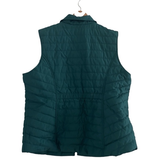 Chico’s Women’s Sz XL Sz 4 Green Lightweight Zip Up Quilted Vest - Picture 2 of 8